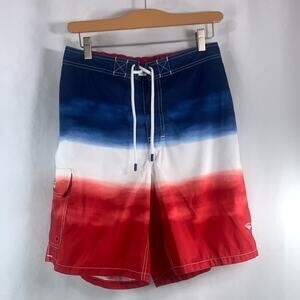 Polo‎ Ralph Lauren Board Shorts Swim Mesh Liner Red White Blue Men's Size M